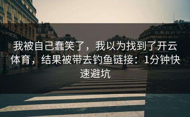 我被自己蠢笑了，我以为找到了开云体育，结果被带去钓鱼链接：1分钟快速避坑